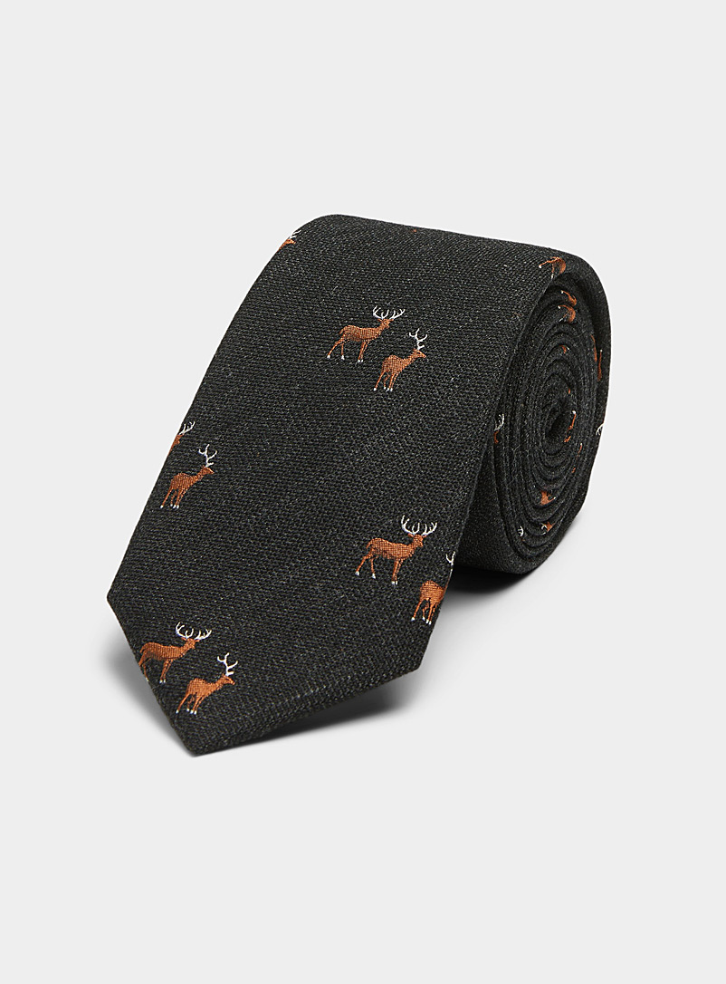 Le 31 Black Deer couple woven tie for men