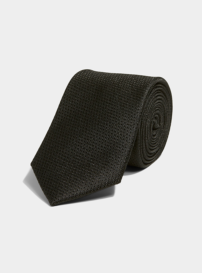 Le 31 Black Colourful satiny jacquard tie for men