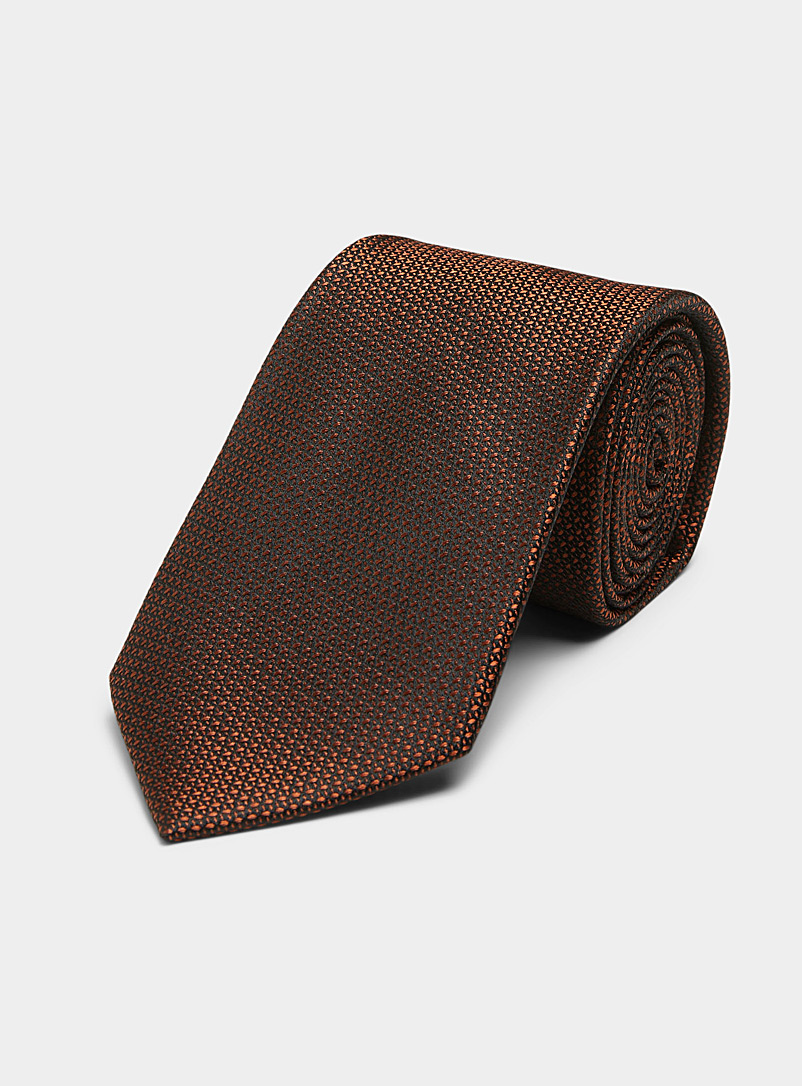 Le 31 Bronze/Amber Colourful satiny jacquard tie for men