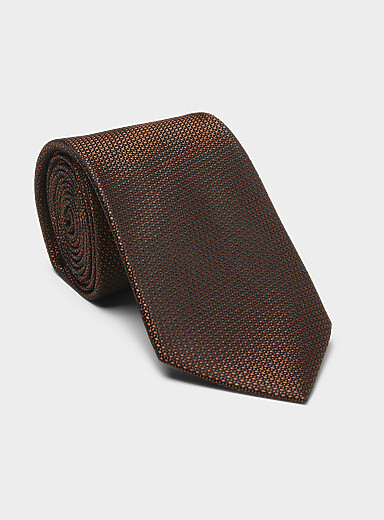 La cravate color&eacute;e jacquard satin&eacute;