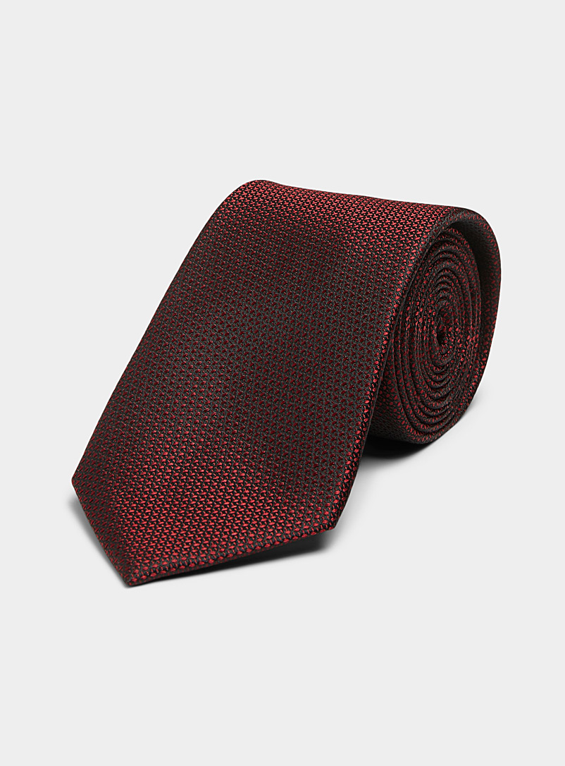 Le 31 Ruby Red Colourful satiny jacquard tie for men