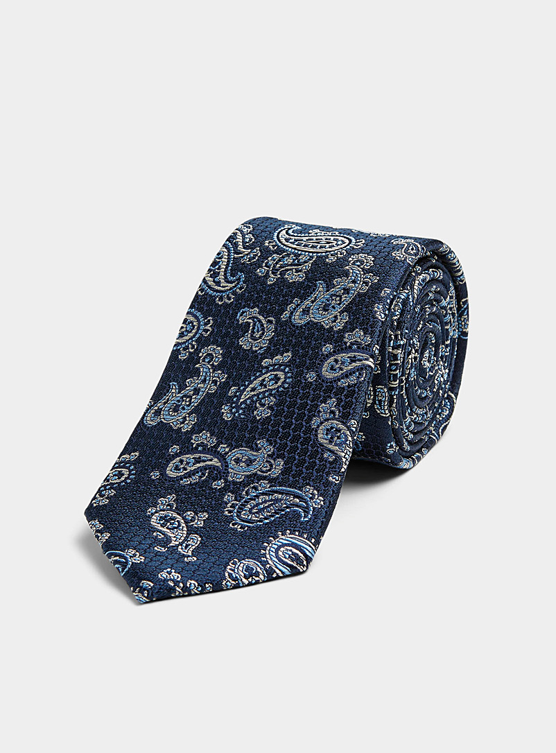 Le 31 Black Jacquard paisley tie for men