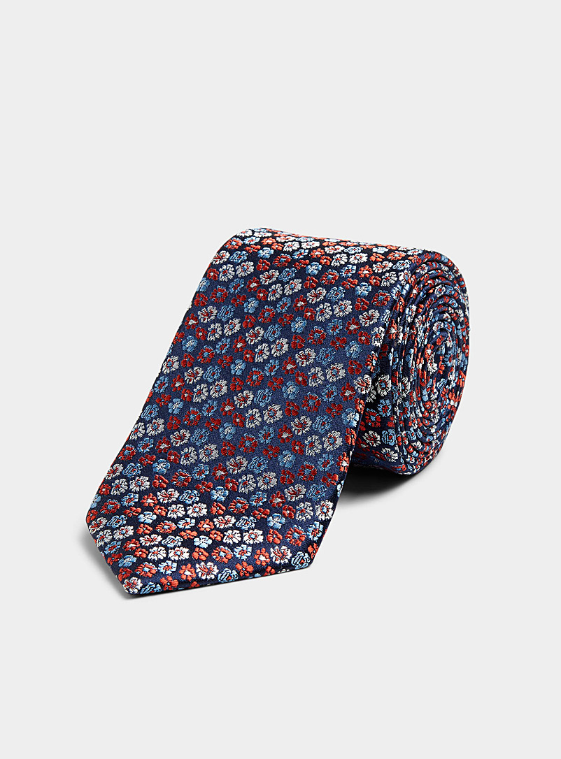 Le 31 Indigo/Dark Blue Wildflower tie for men