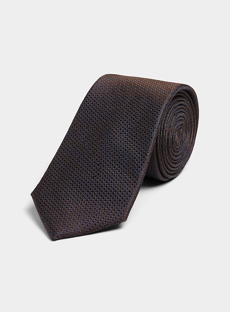 Le 31 Black Two-tone jacquard tie for men