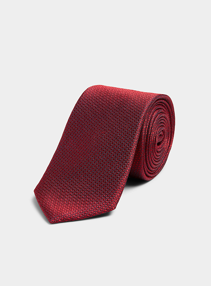 Le 31 Red Two-tone jacquard tie for men