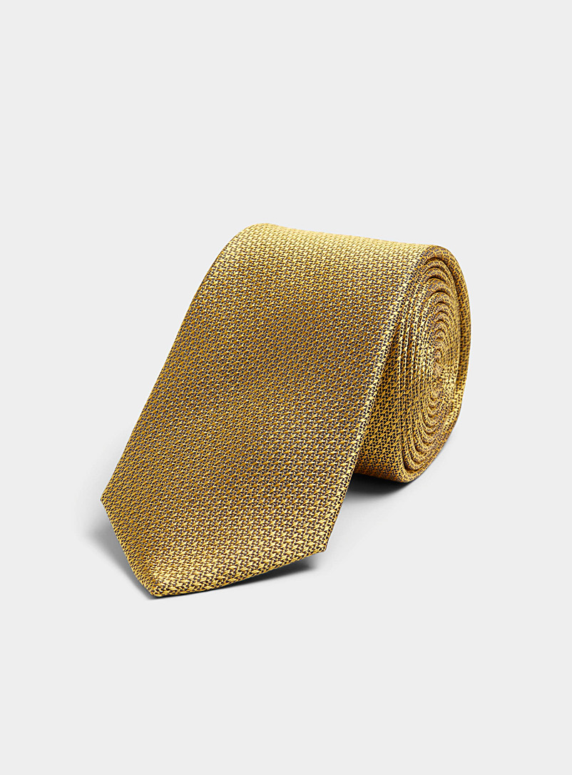 Le 31 Golden Yellow Two-tone jacquard tie for men