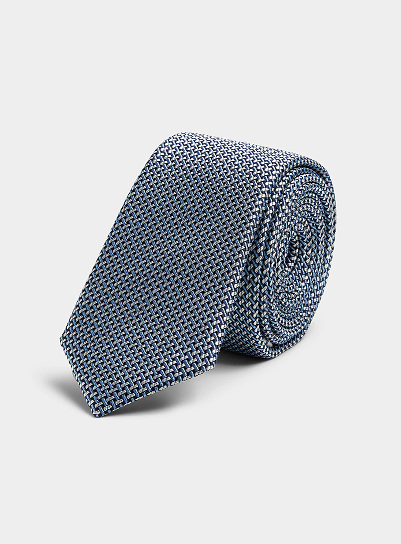 Le 31 Baby Blue Optical jacquard skinny tie for men
