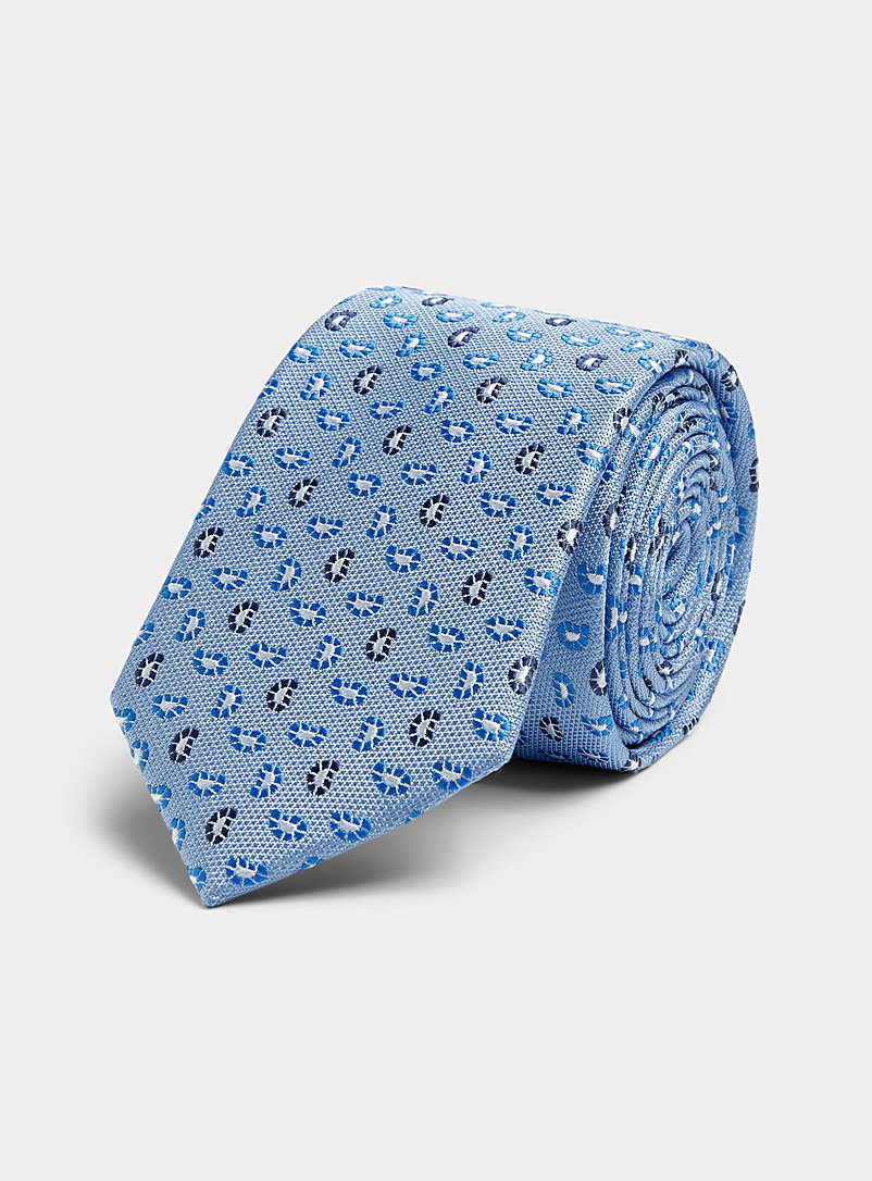 Le 31 Blue Minimalist micro-paisley tie for men