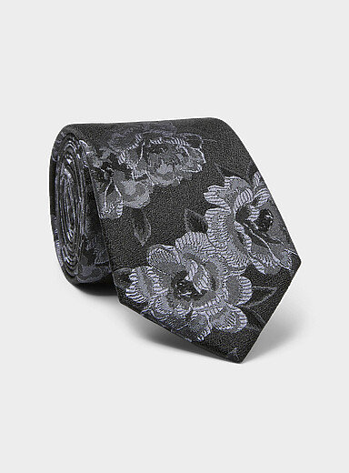 Jacquard peony tie