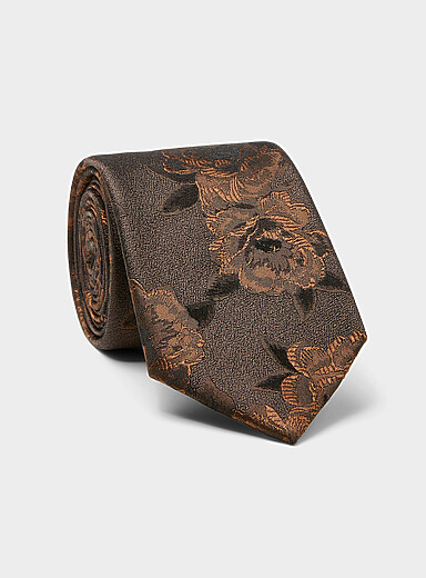 La cravate pivoines jacquard