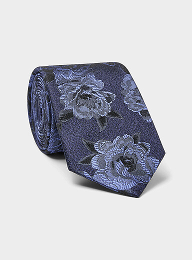 Jacquard peony tie