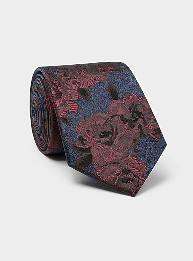 Jacquard peony tie