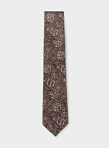 Jacquard retro floral tie