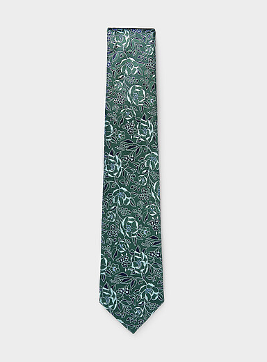 La cravate fleurs r&eacute;tro jacquard