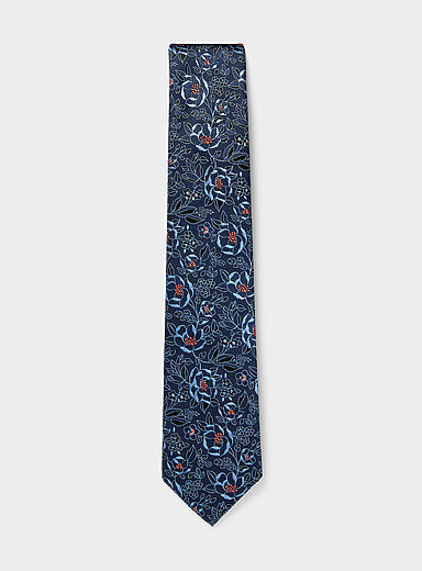 Jacquard retro floral tie