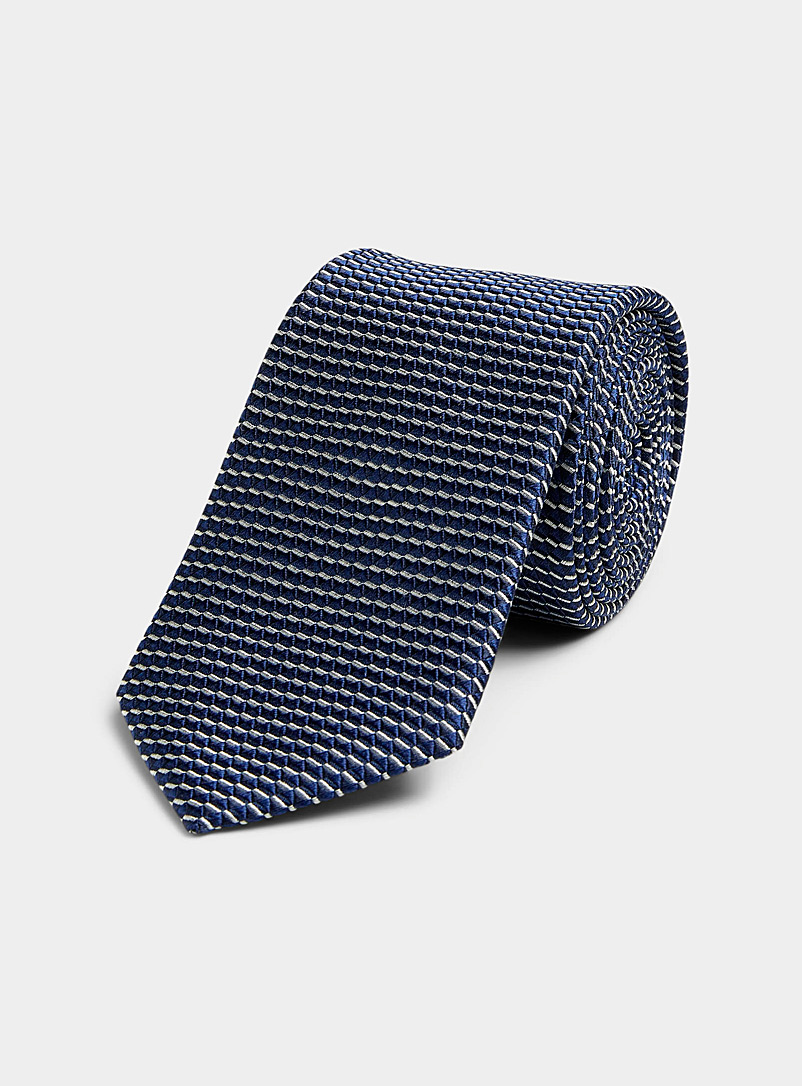 Le 31: La cravate lignes saccadées Bleu foncé pour homme