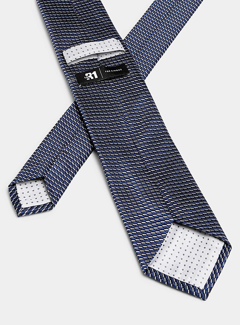 Le 31: La cravate lignes saccadées Bleu foncé pour homme
