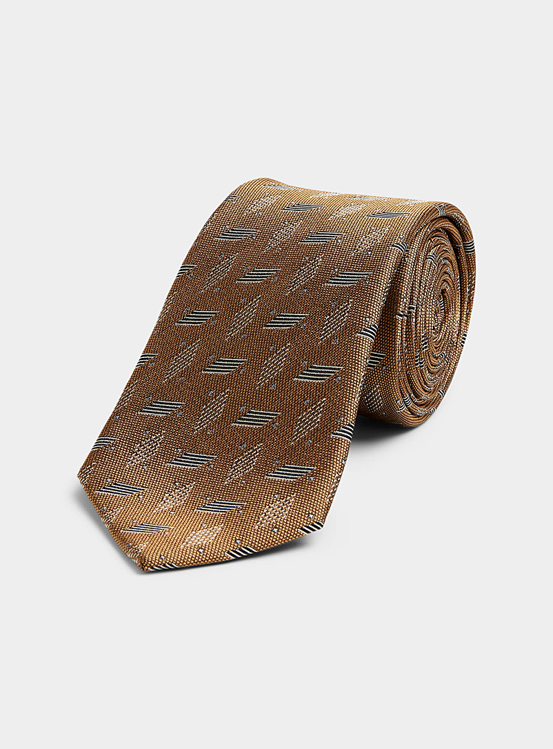 Le 31: La cravate losanges graphiques Jaune or pour homme