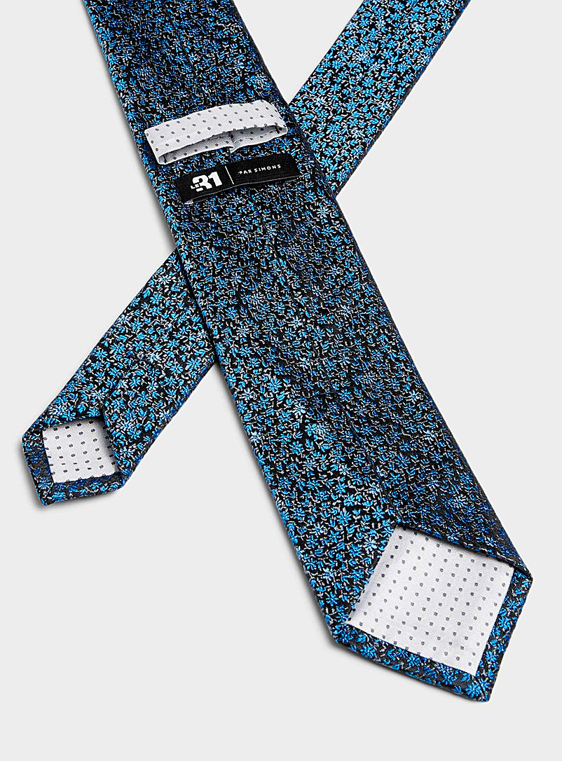 Le 31: La cravate minifleurs Bleu royal-saphir pour homme