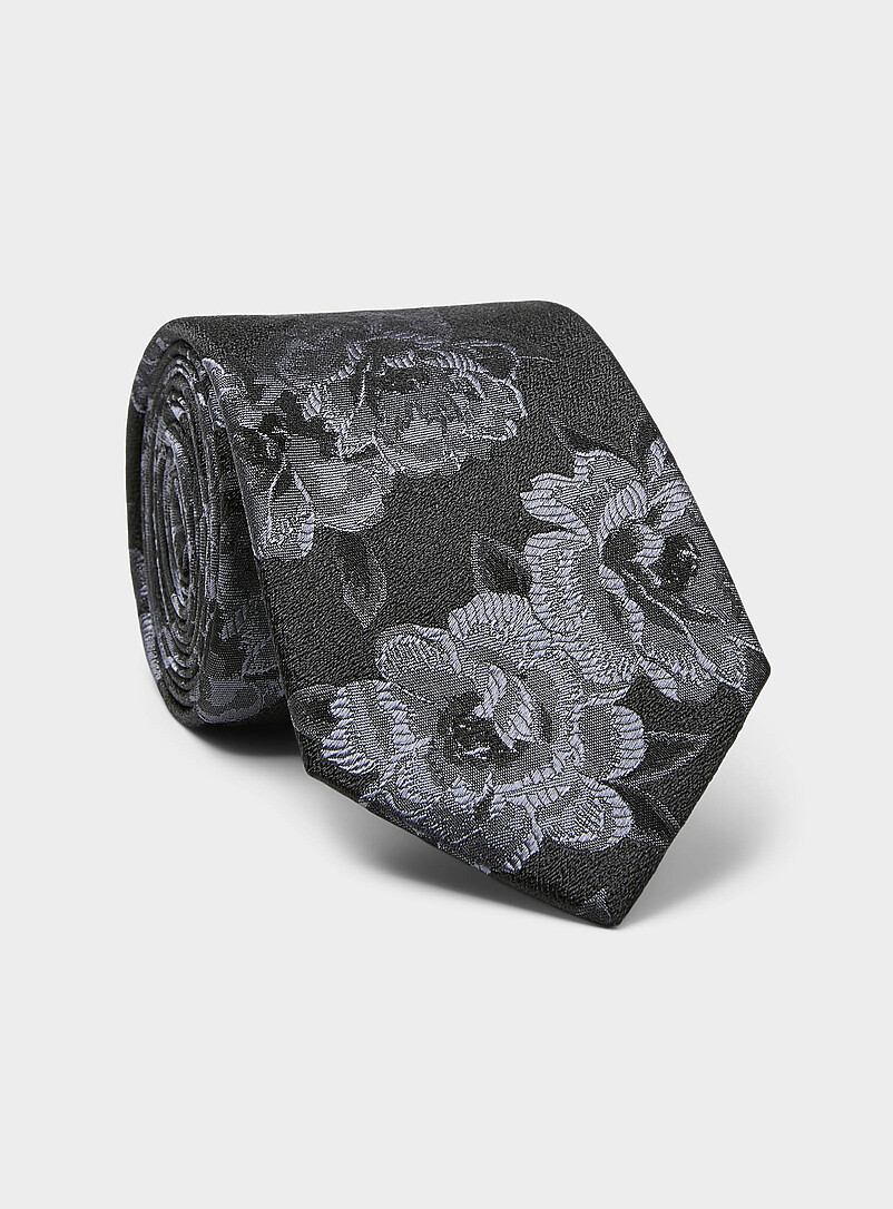 Jacquard peony tie product image (primary)