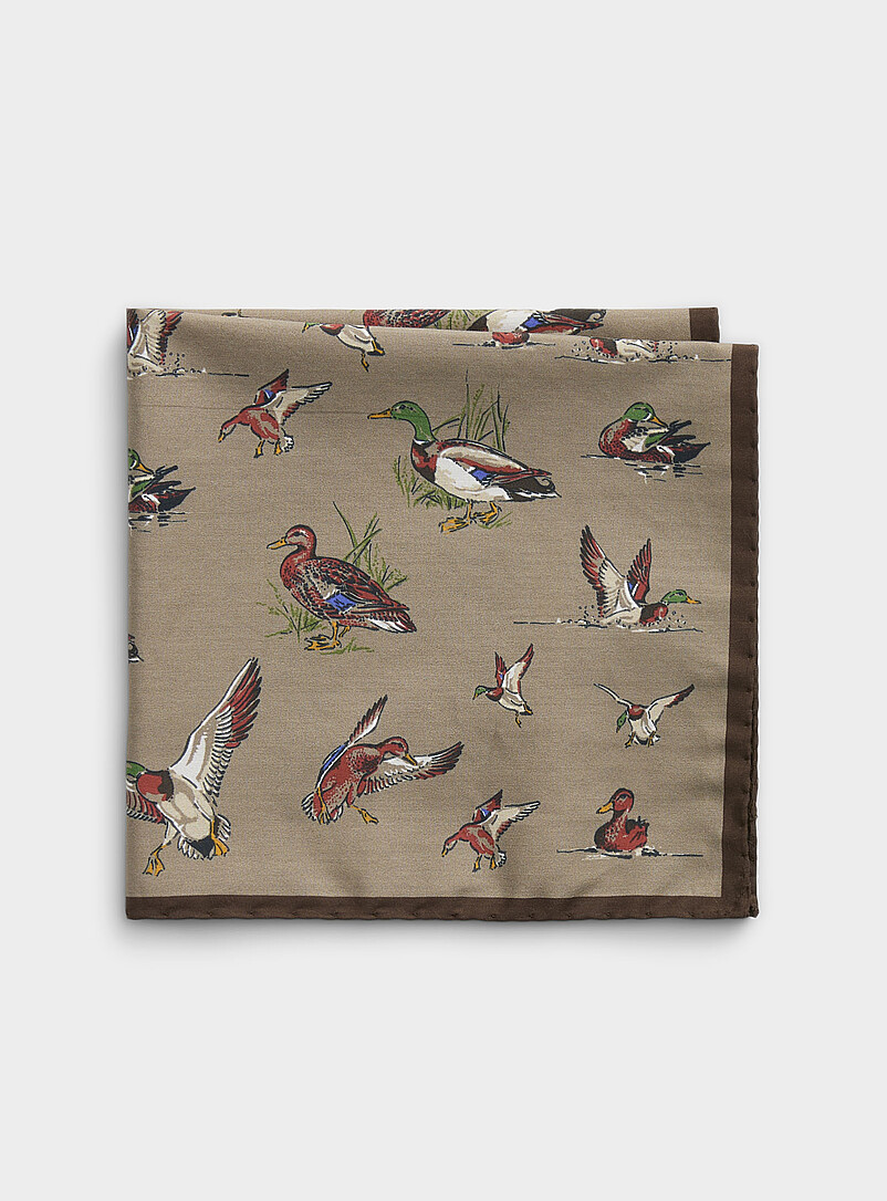 Wild duck pocket square Exclusive collection from Italy product image (primary)