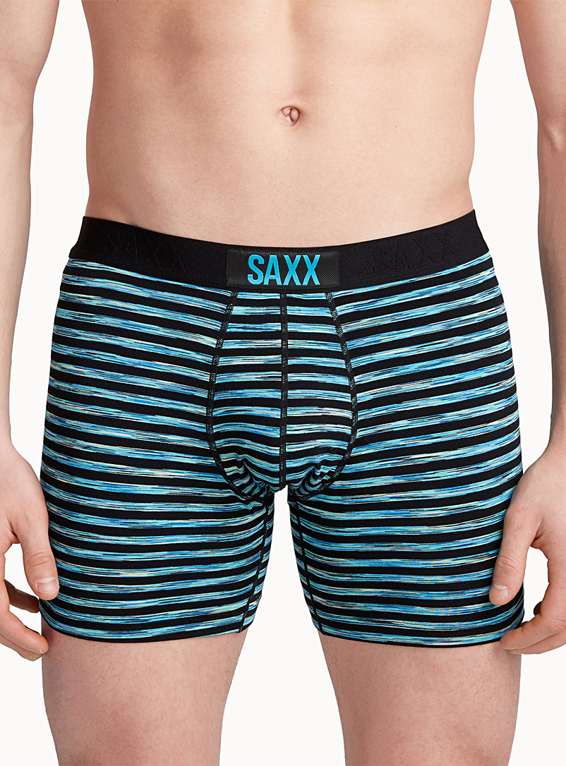 Saxx Teal Mini-stripe boxer brief VIBE for men