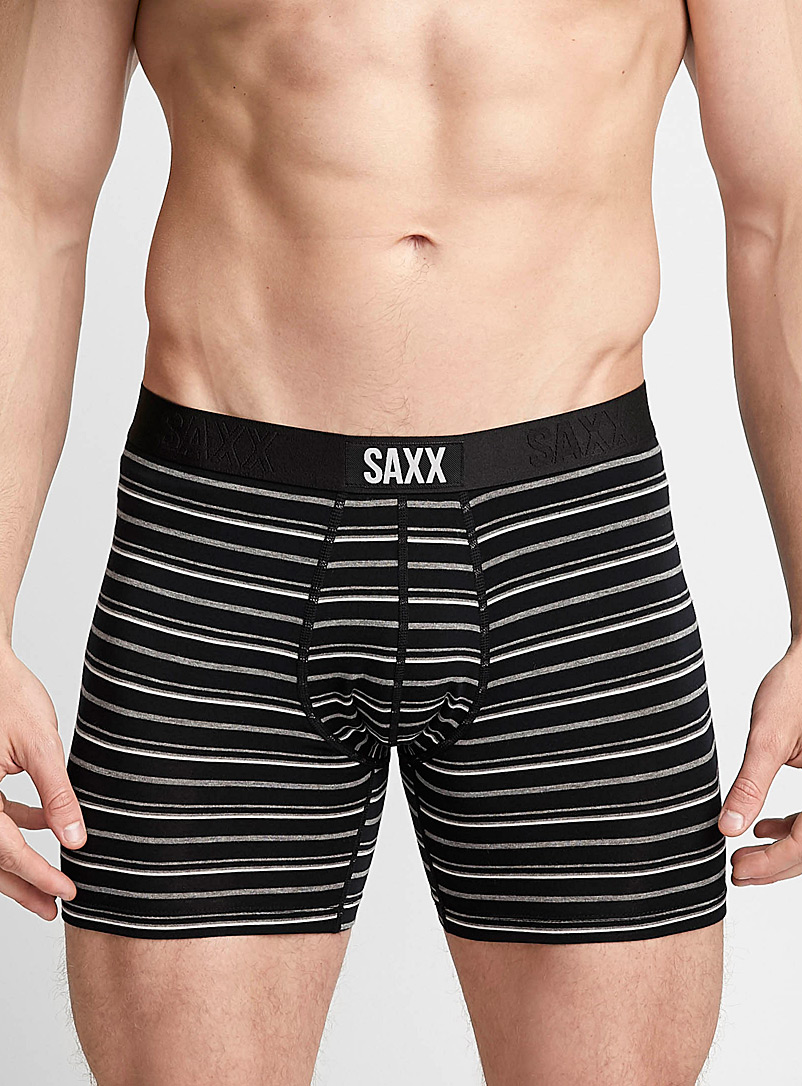 Saxx Patterned Black Mini-stripe boxer brief VIBE for men