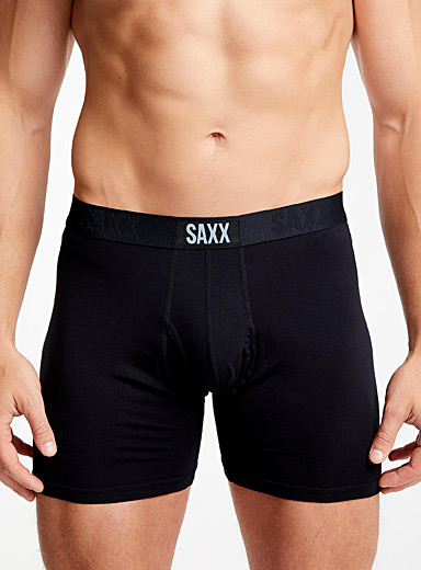 Saxx Patterned Black Solid light boxer brief ULTRA for men