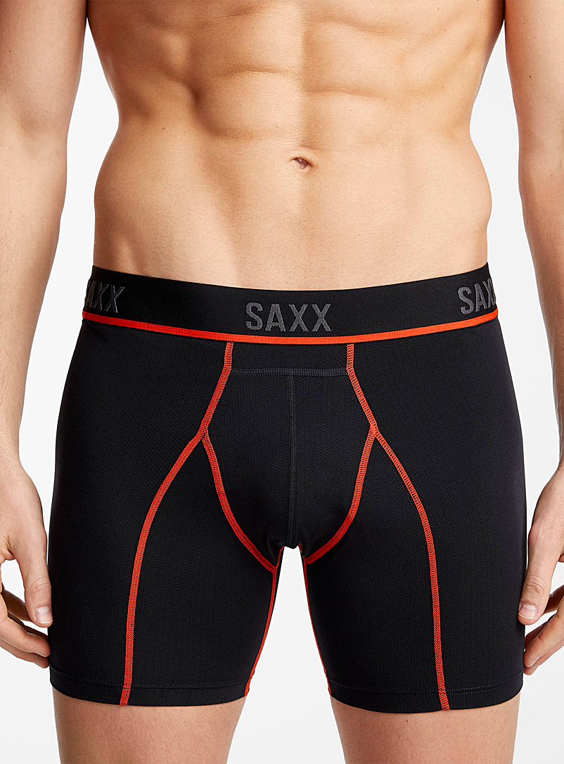 Saxx Patterned Black Piping micro-mesh boxer brief KINETIC HD for men