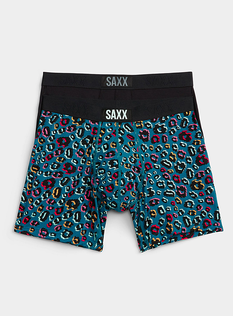 Saxx Patterned Black Pop leopard boxer brief VIBE for men