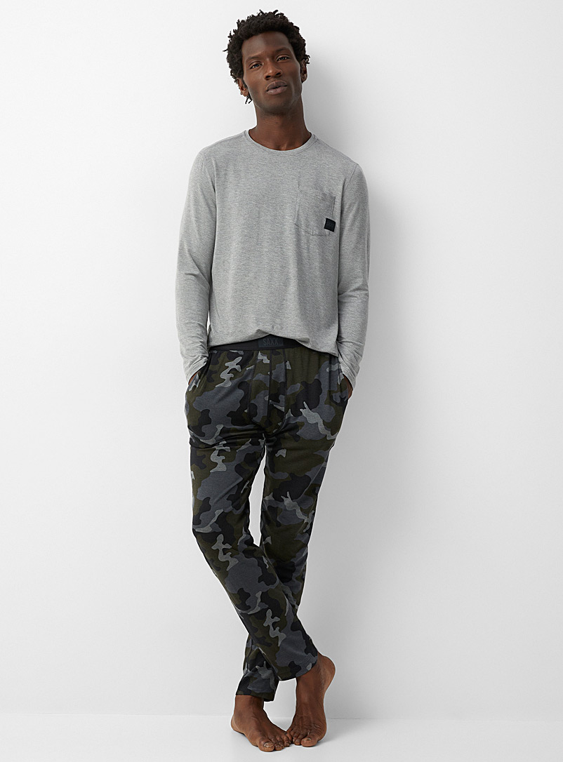 Saxx: Le pantalon détente modal camouflage Noir à motifs pour homme