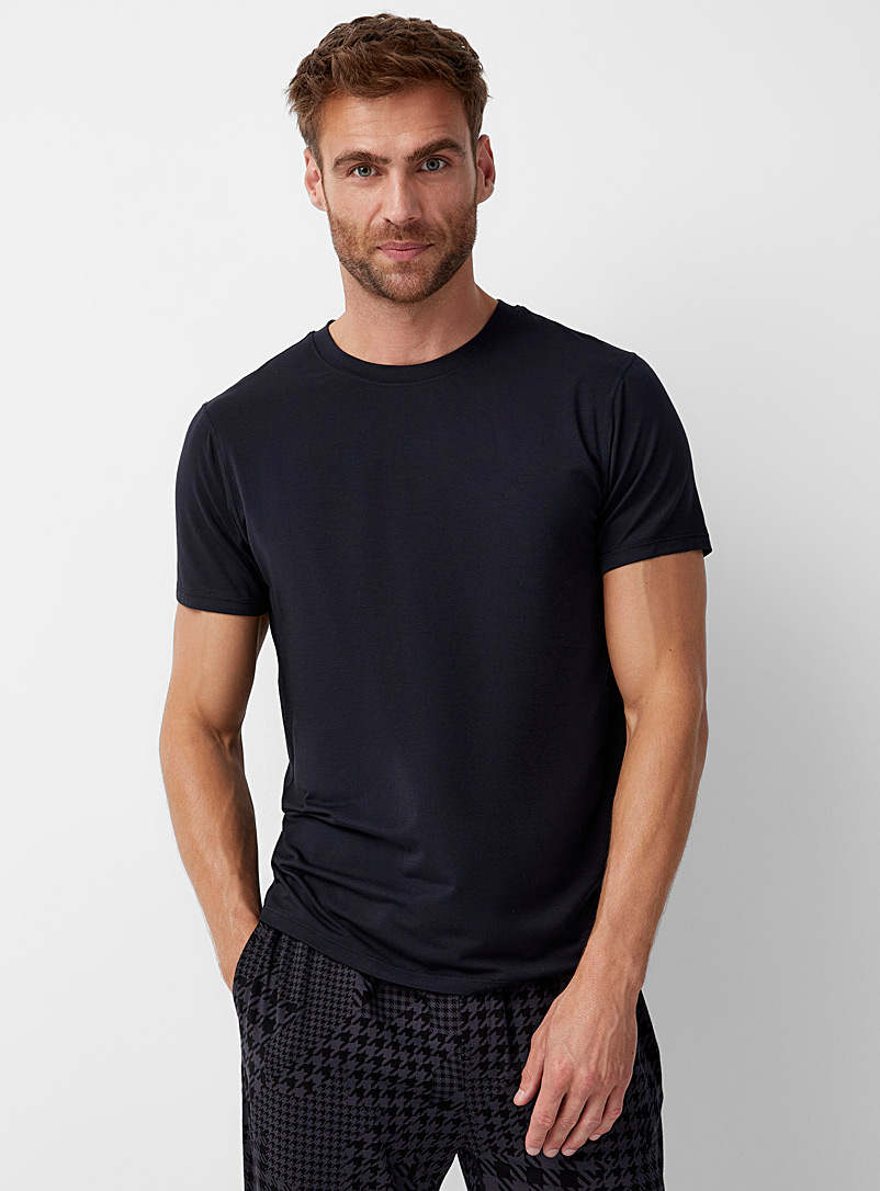 Saxx Black Ultra-fluid lounge T-shirt for men