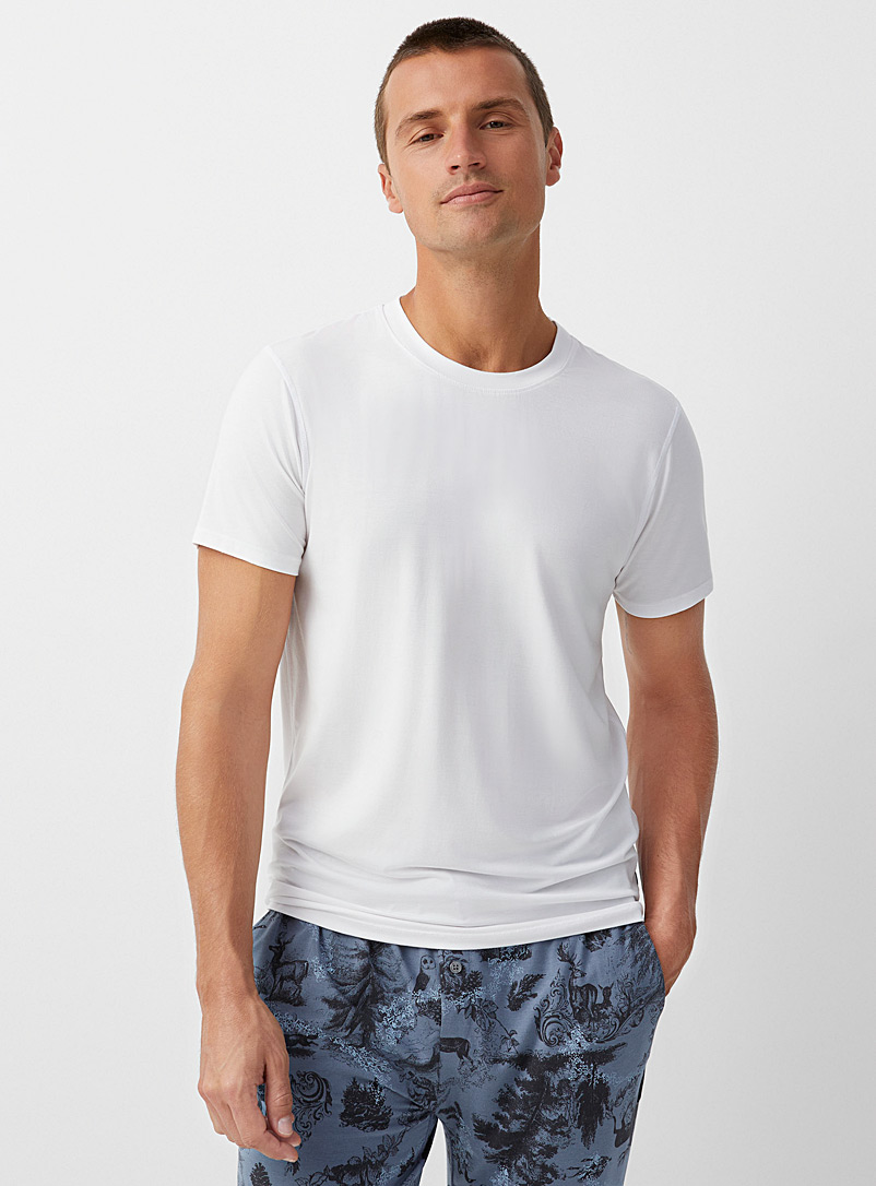 Saxx White Ultra-fluid lounge T-shirt for men