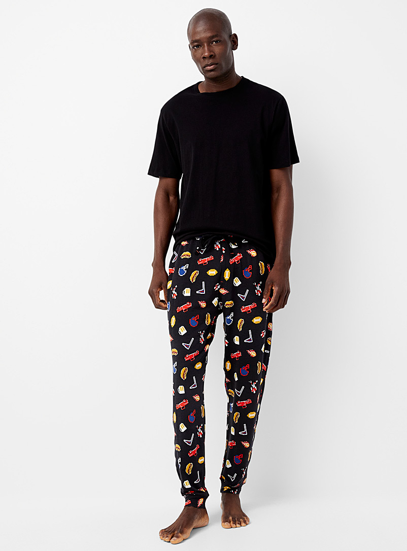 Saxx Patterned Black Pixelated football Snooze lounge joggers for men
