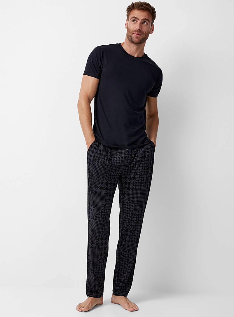 Saxx Patterned Grey Houndstooth viscose lounge pant for men