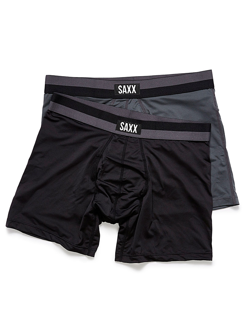 Solid micro-mesh boxer briefs SPORT MESH - 2-pack, Saxx