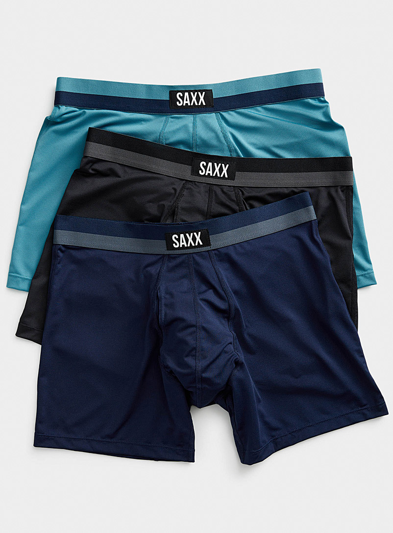 Saxx: Les boxeurs longs taille lignée SPORT MESH - Emballage de 3 Bleu pour homme
