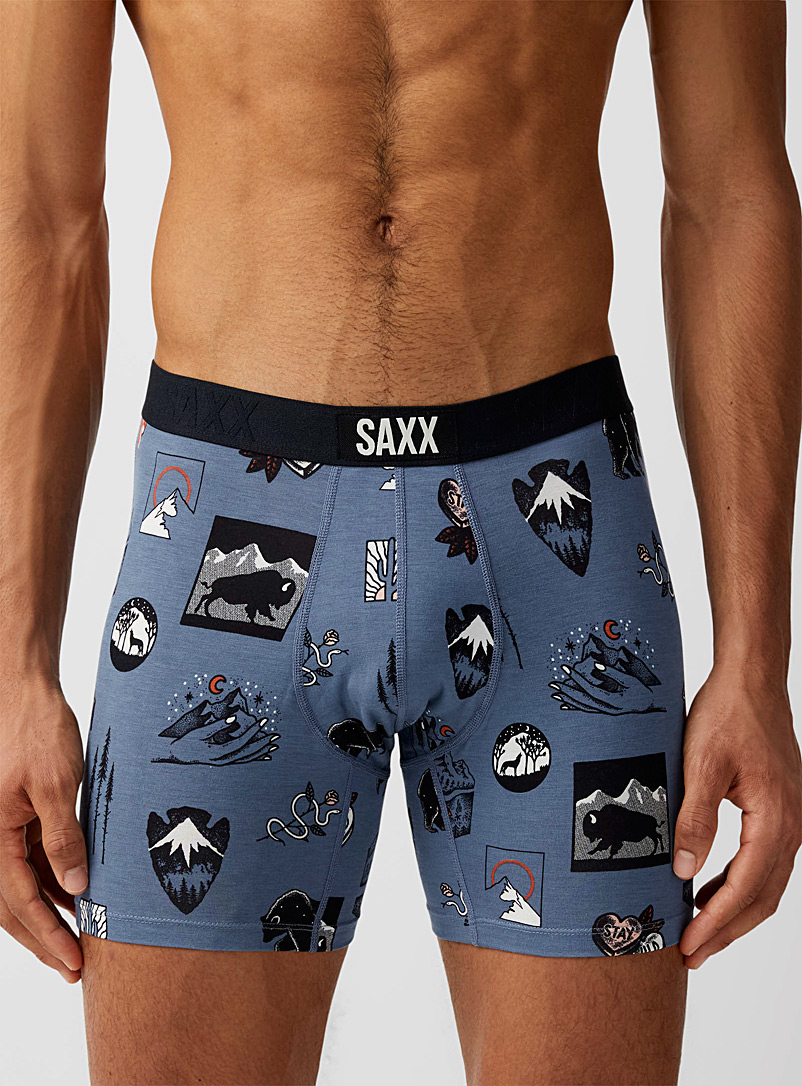 Saxx Patterned Blue Wild Spirit boxer brief VIBE for men