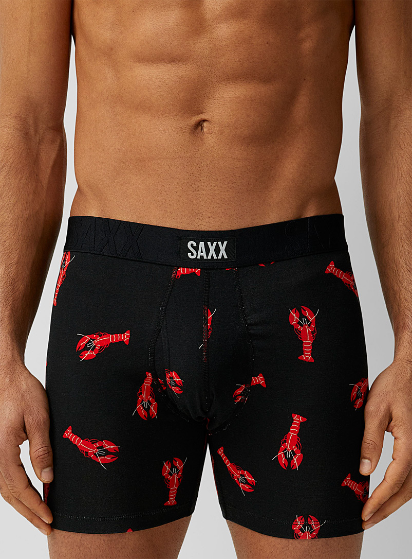 Saxx: Le boxeur long homards rouges UNDERCOVER Noir à motifs pour homme