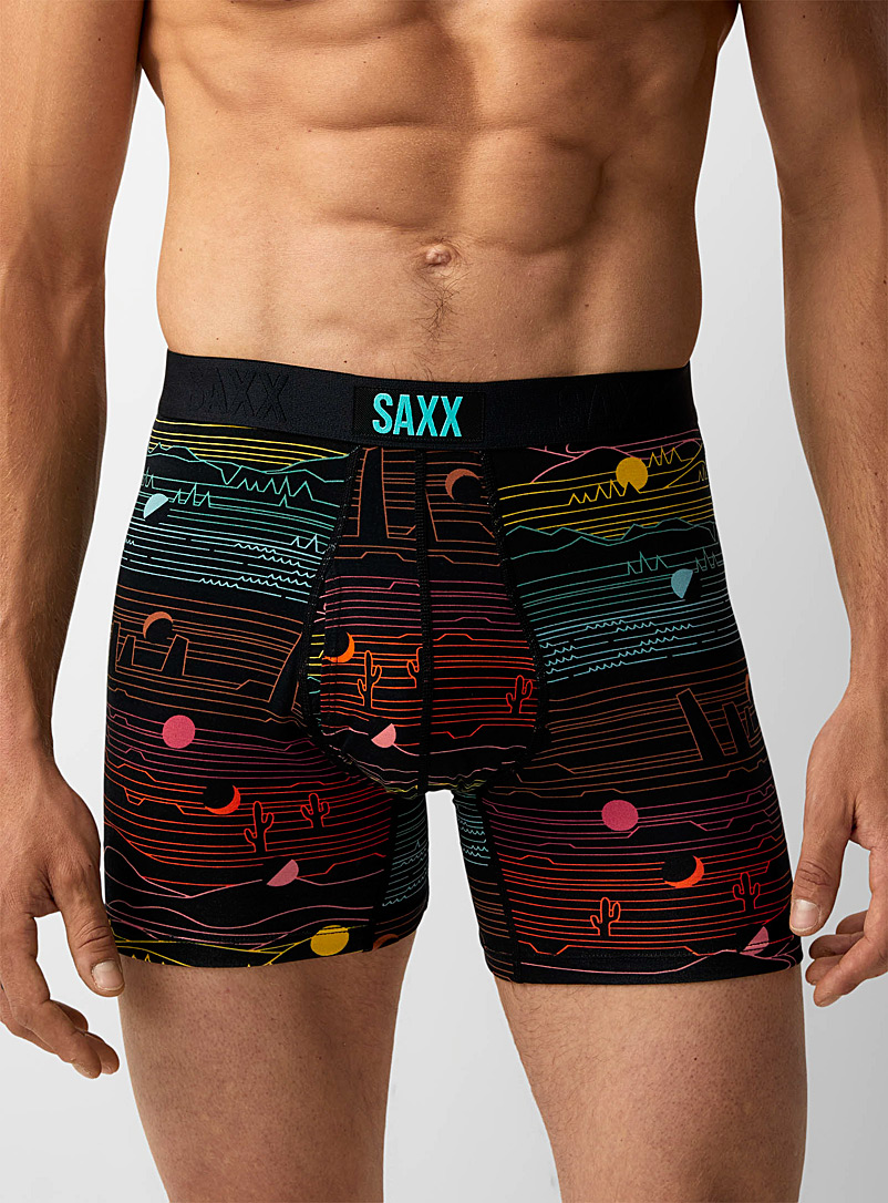 Saxx Patterned Black Equinox boxer brief ULTRA for men