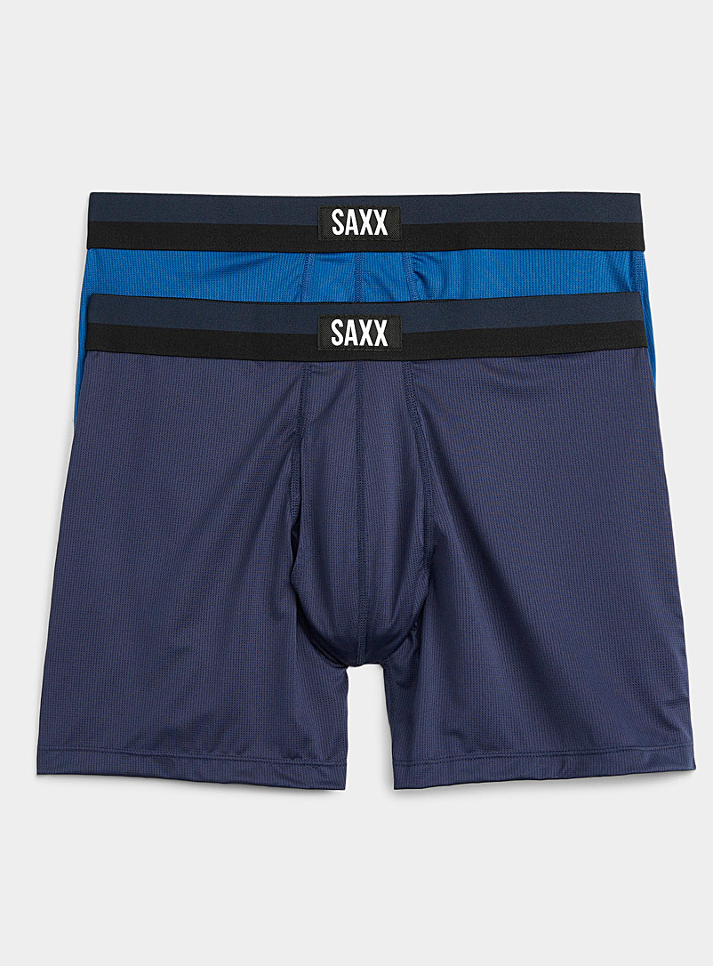 Saxx: Les boxeurs longs teintes de bleu SPORT MESH - Emballage de 2 Bleu à motifs pour homme