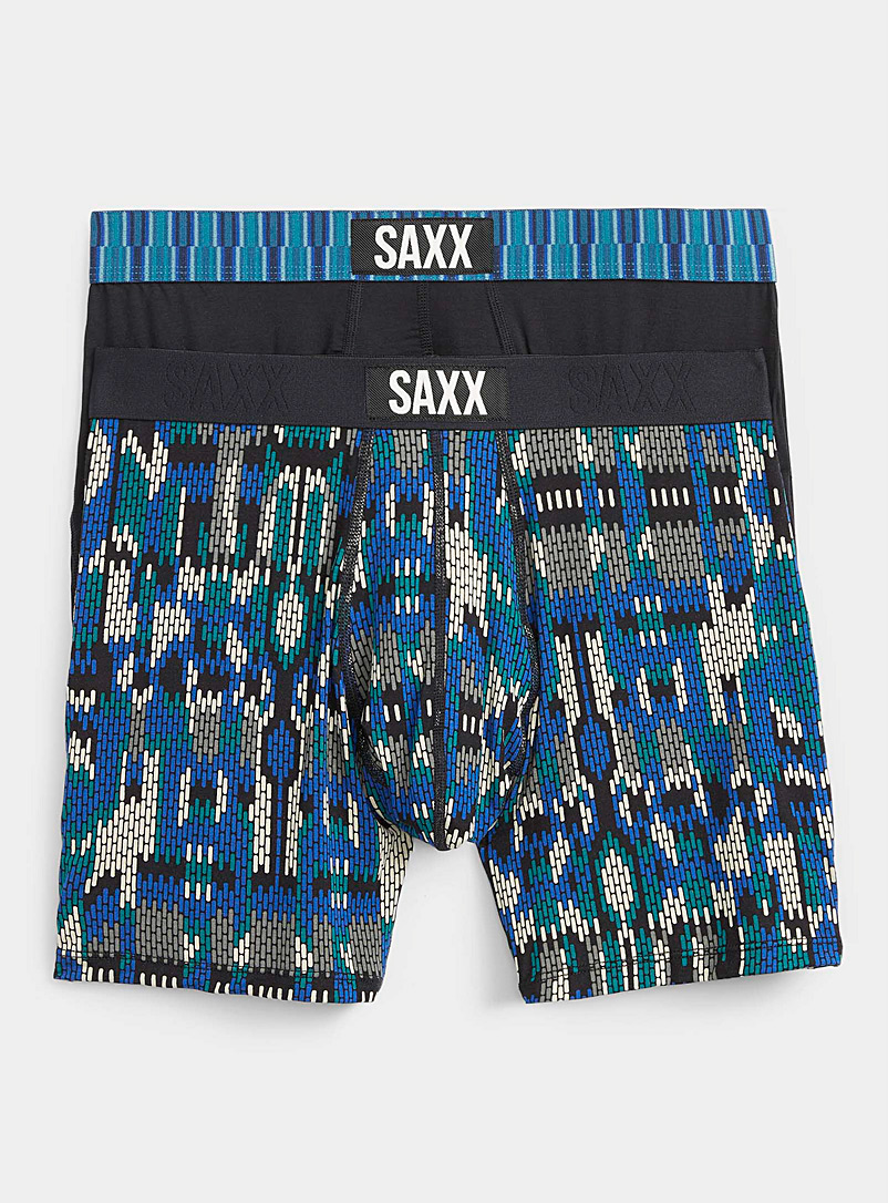 Saxx Patterned Blue Fairisle boxer briefs VIBE - 2-pack for men