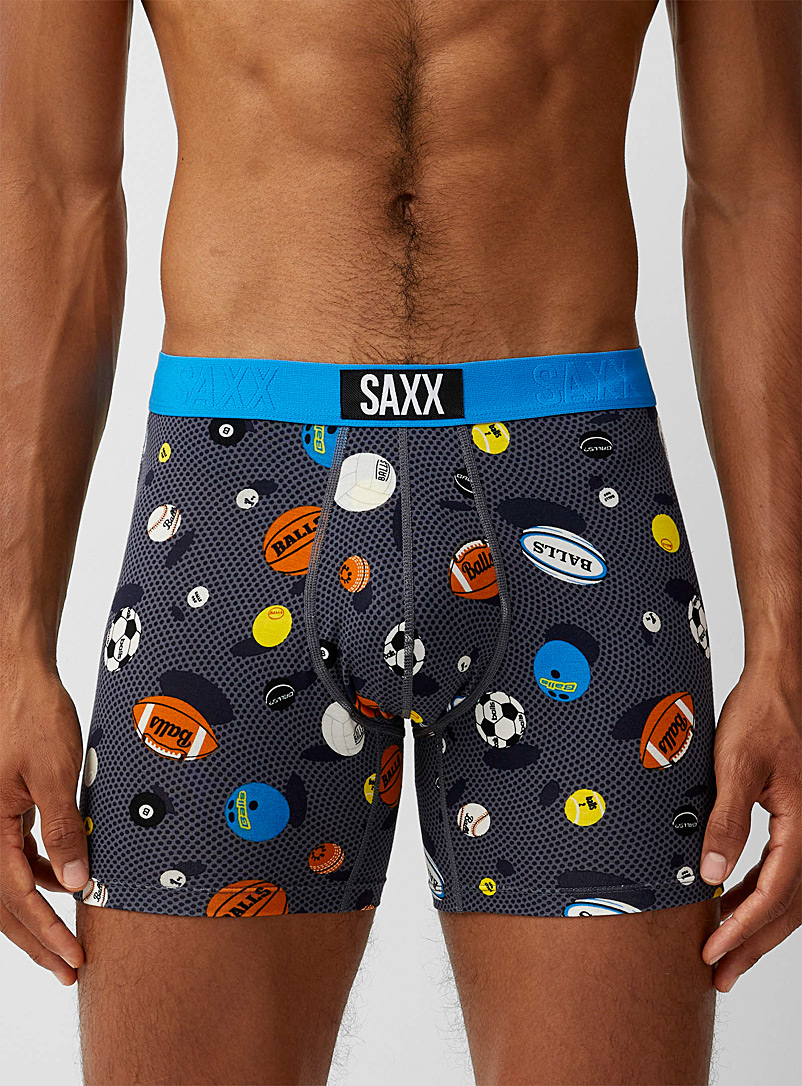 Saxx Patterned Grey Ball game boxer brief VIBE for men