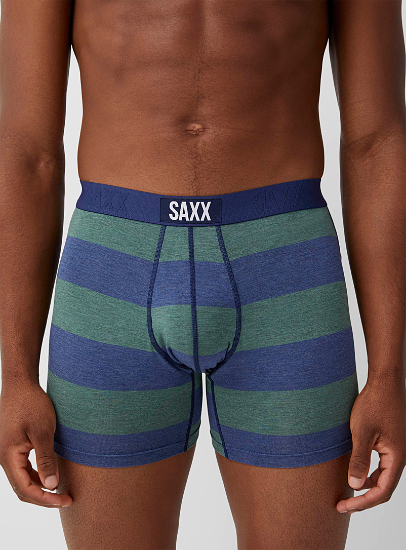 Saxx Patterned Green Wide-stripe boxer brief VIBE for men