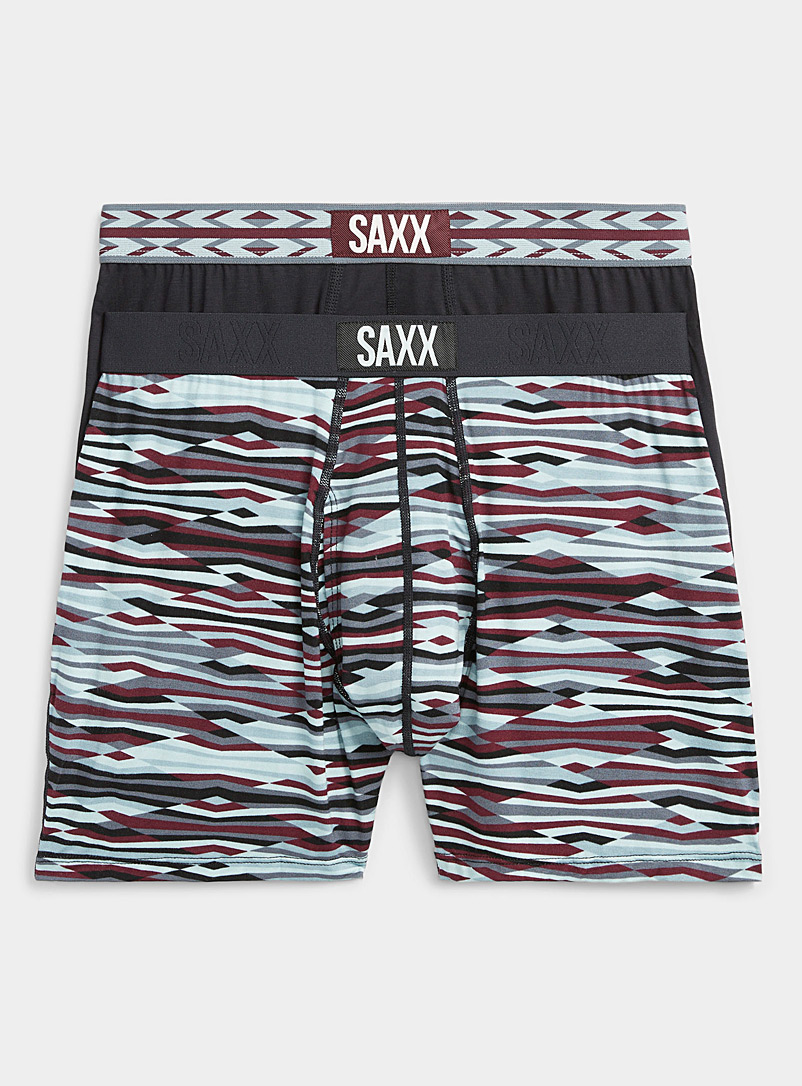 Saxx Patterned Black Rough terrain boxer briefs ULTRA - 2-pack for men