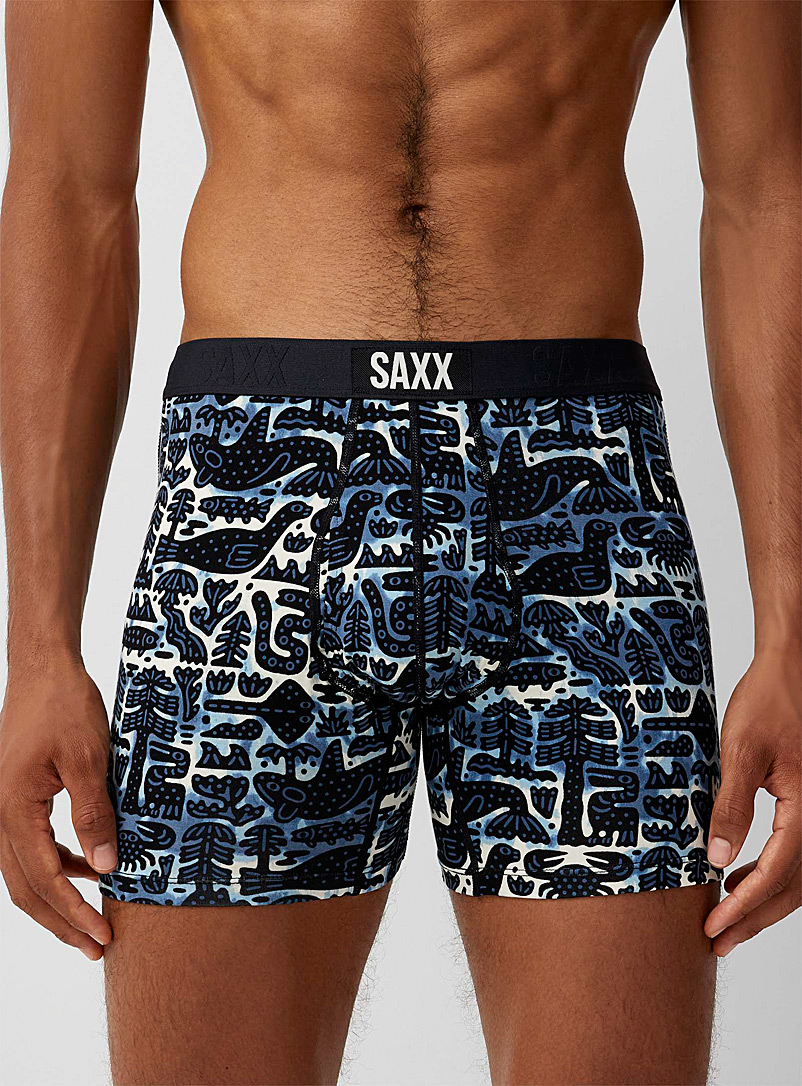 Saxx Patterned Blue Navy life boxer brief ULTRA for men
