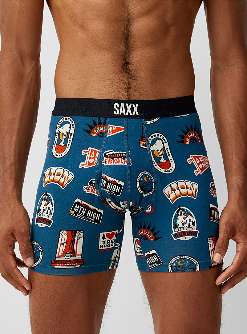 Saxx Patterned Blue Park badges boxer brief ULTRA for men