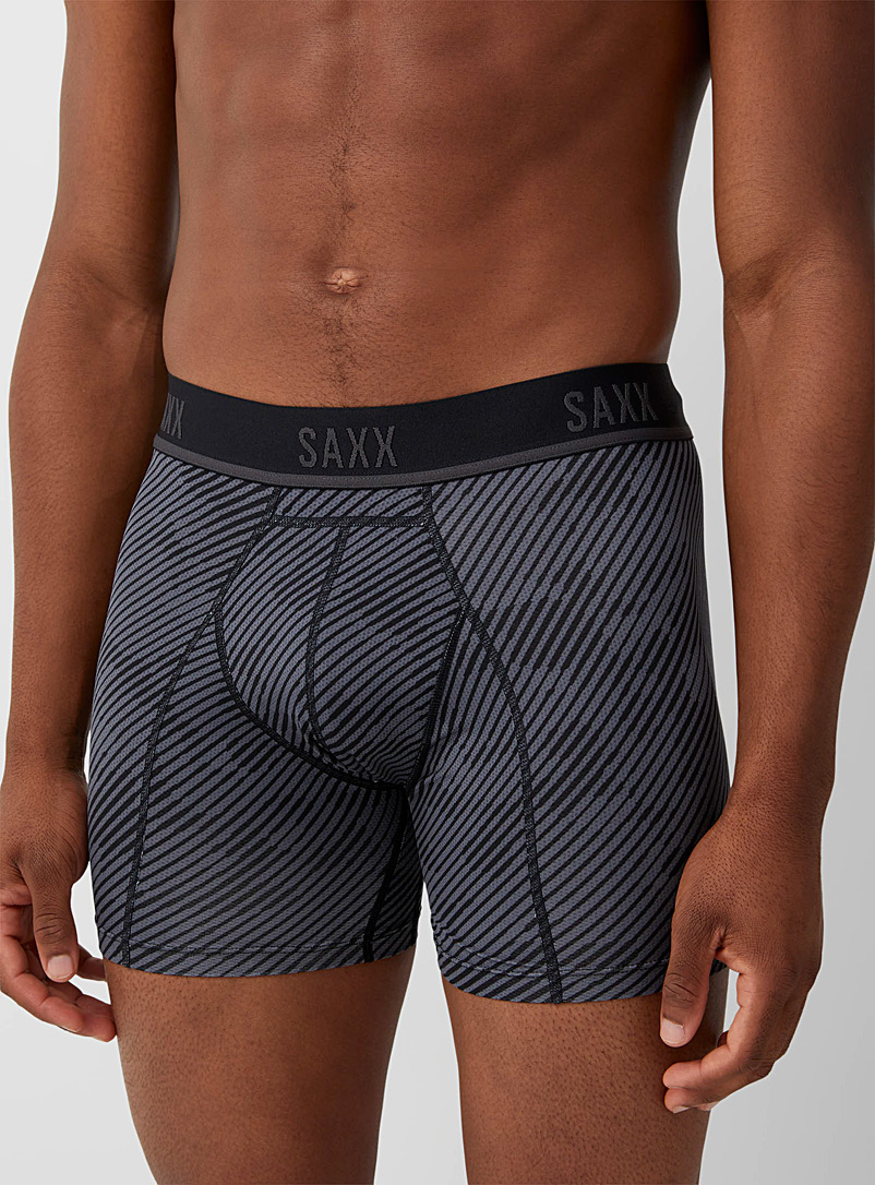 Saxx Patterned Grey Graphite-stripe boxer brief KINETIC HD for men