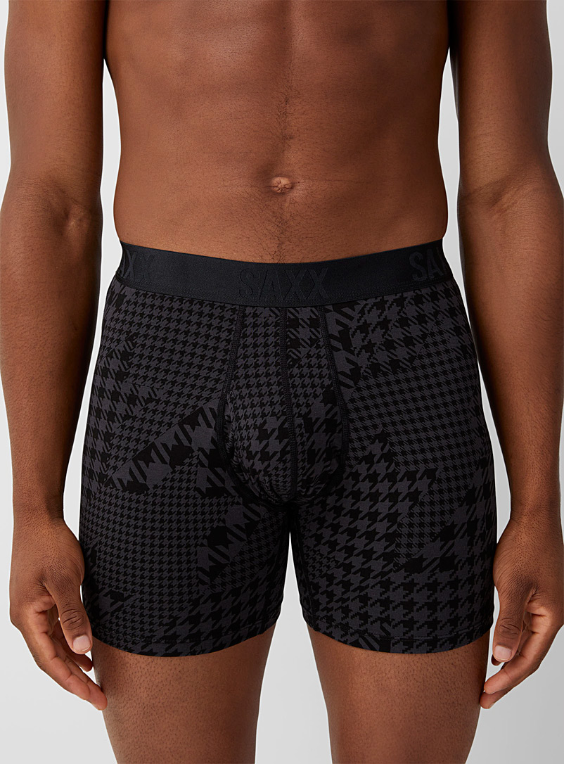Saxx Patterned Black Houndstooth boxer brief 22<sup>ND</sup>CENTURY SILK for men