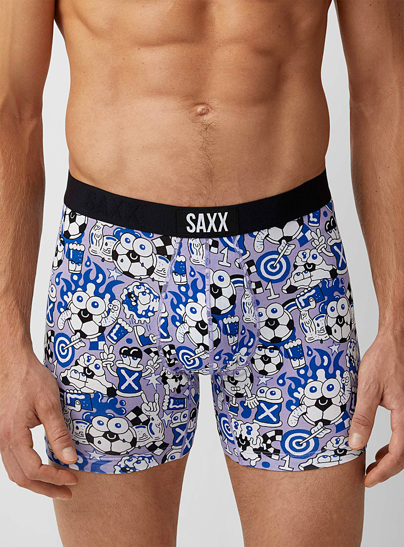 Saxx Patterned Blue Sam Taylor boxer brief VIBE for men